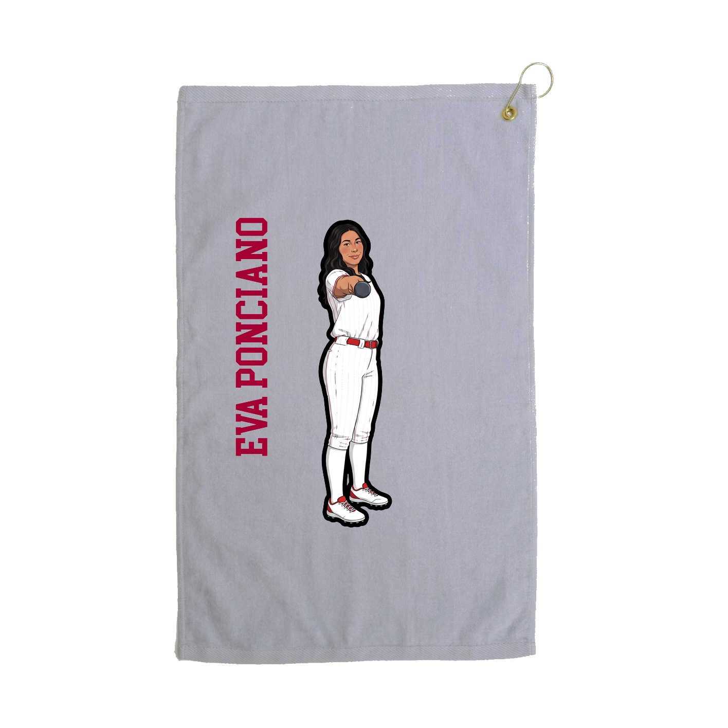 Golf Towel — Name Vertical in Grey