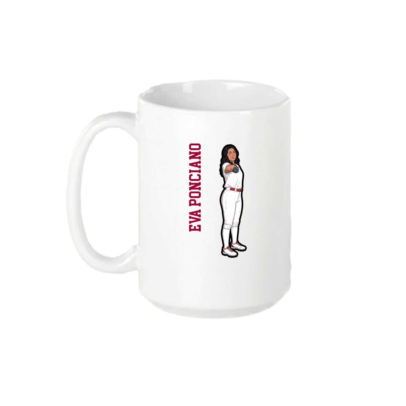 15oz Coffee Mug — Name Vertical in White