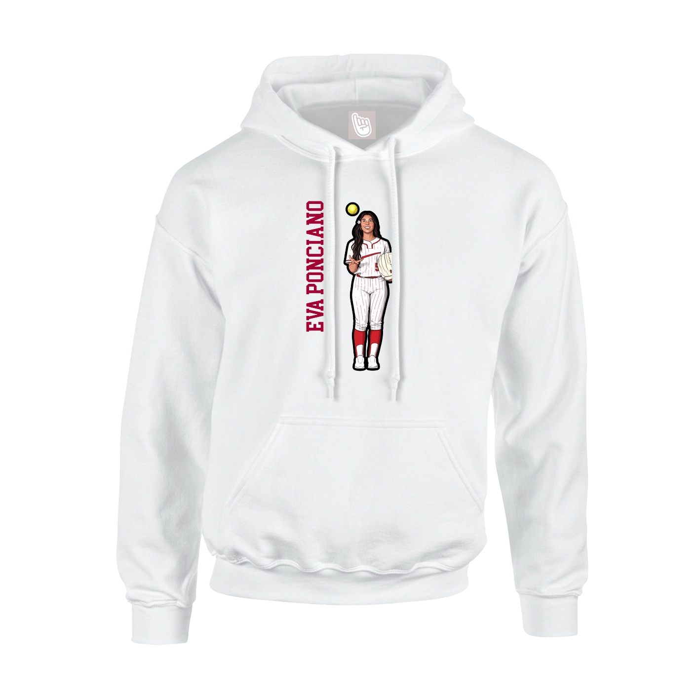 Hoodie — Name Vertical in White