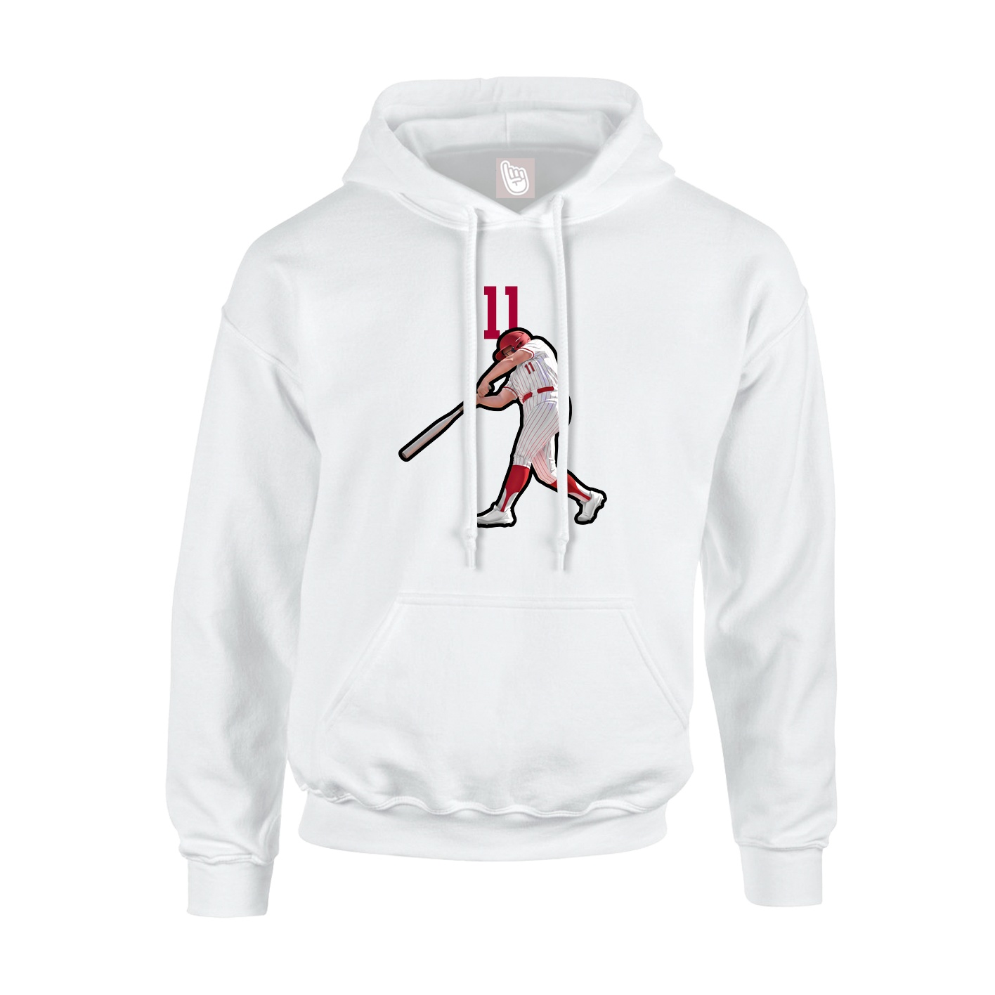 Youth Hoodie — Number Top in White
