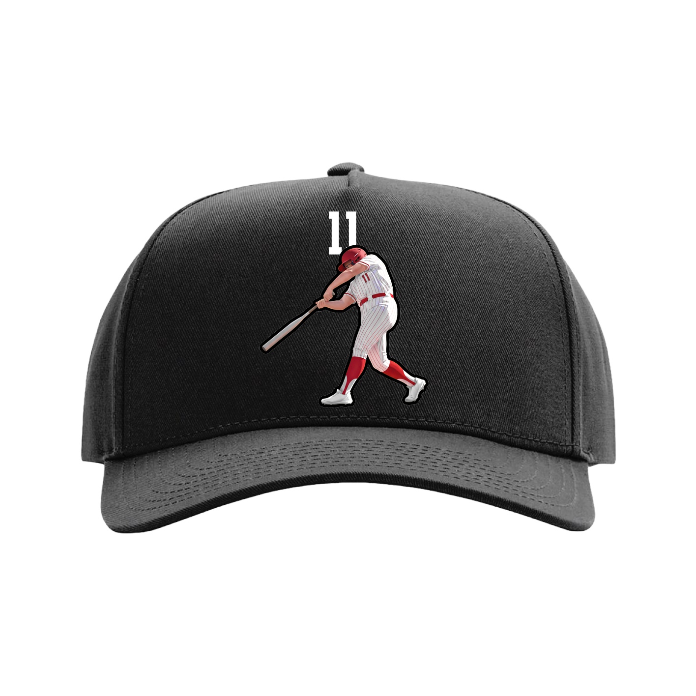 Full Fabric Five-Panel Champ Cap — Number Top in Black