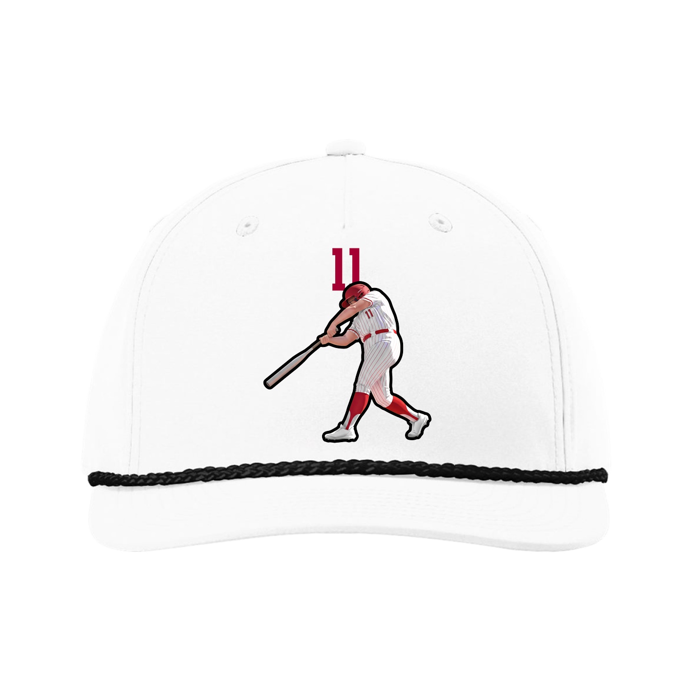 Five-Panel Classic Rope Cap — Number Top in White