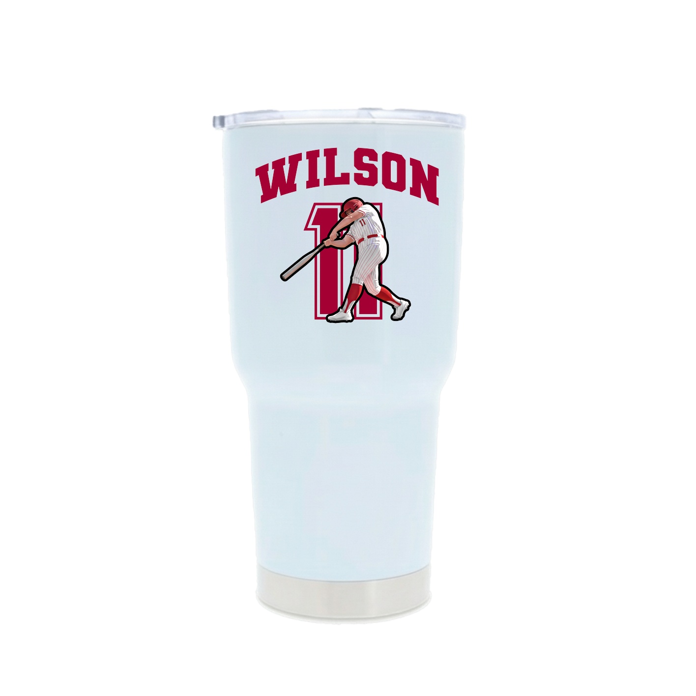 30oz Stainless Steel Tumbler — Number in White