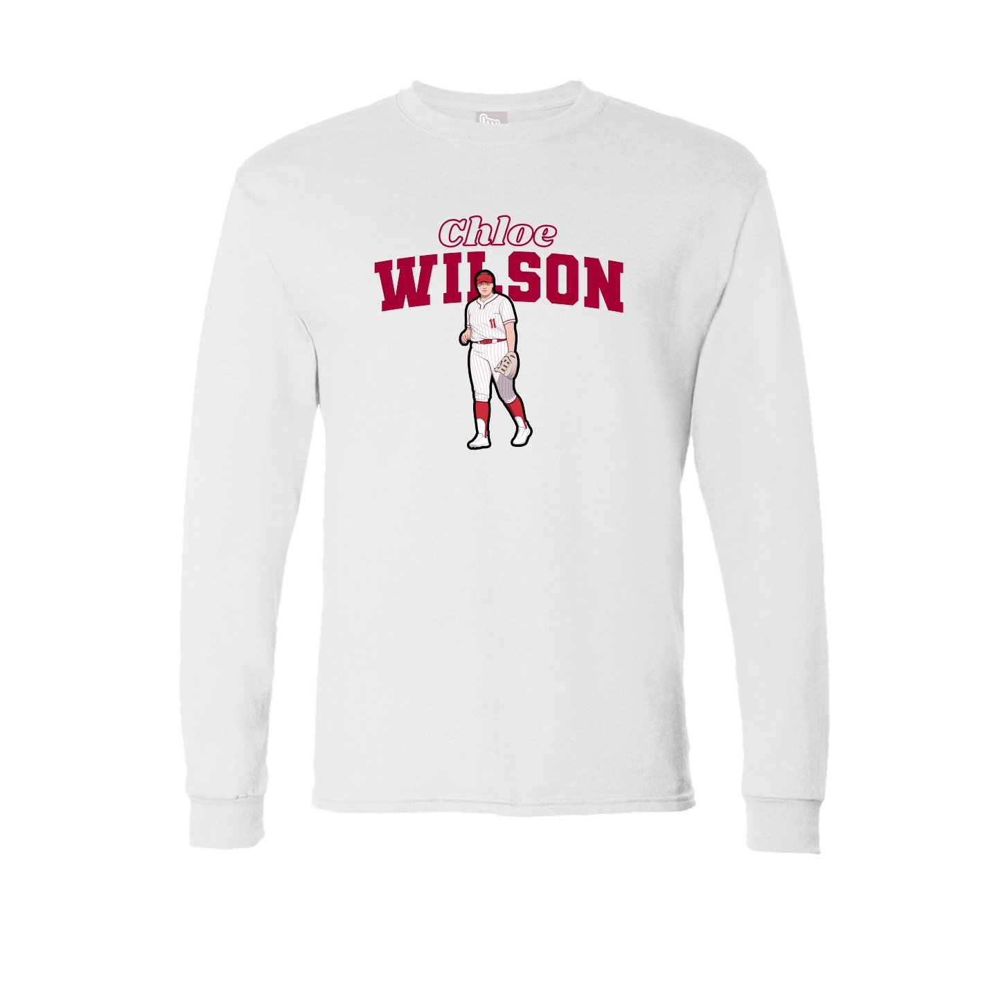Long Sleeve Tee — Name Arch in White
