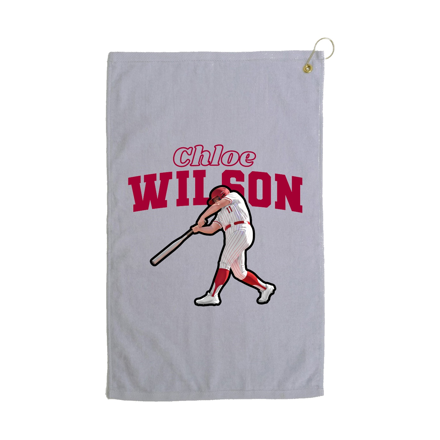 Golf Towel — Name Arch in Grey