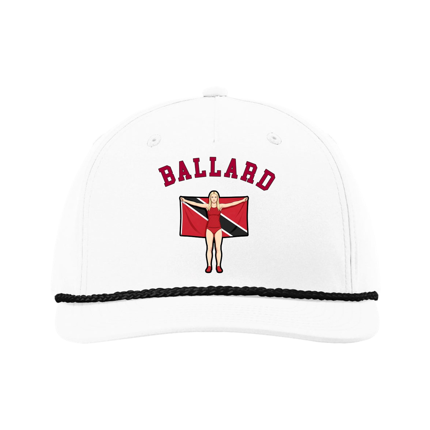 Five-Panel Classic Rope Cap — Shirsey Arch in White
