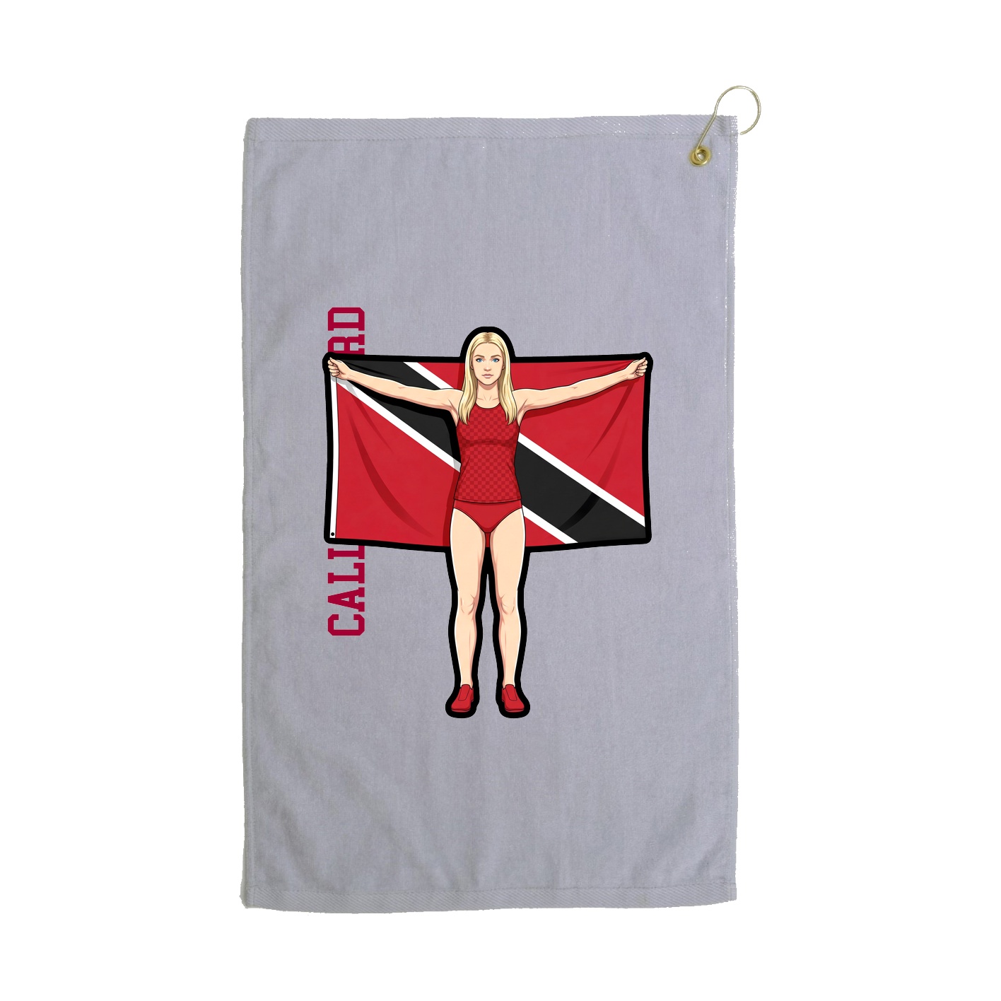 Golf Towel — Name Vertical in Grey