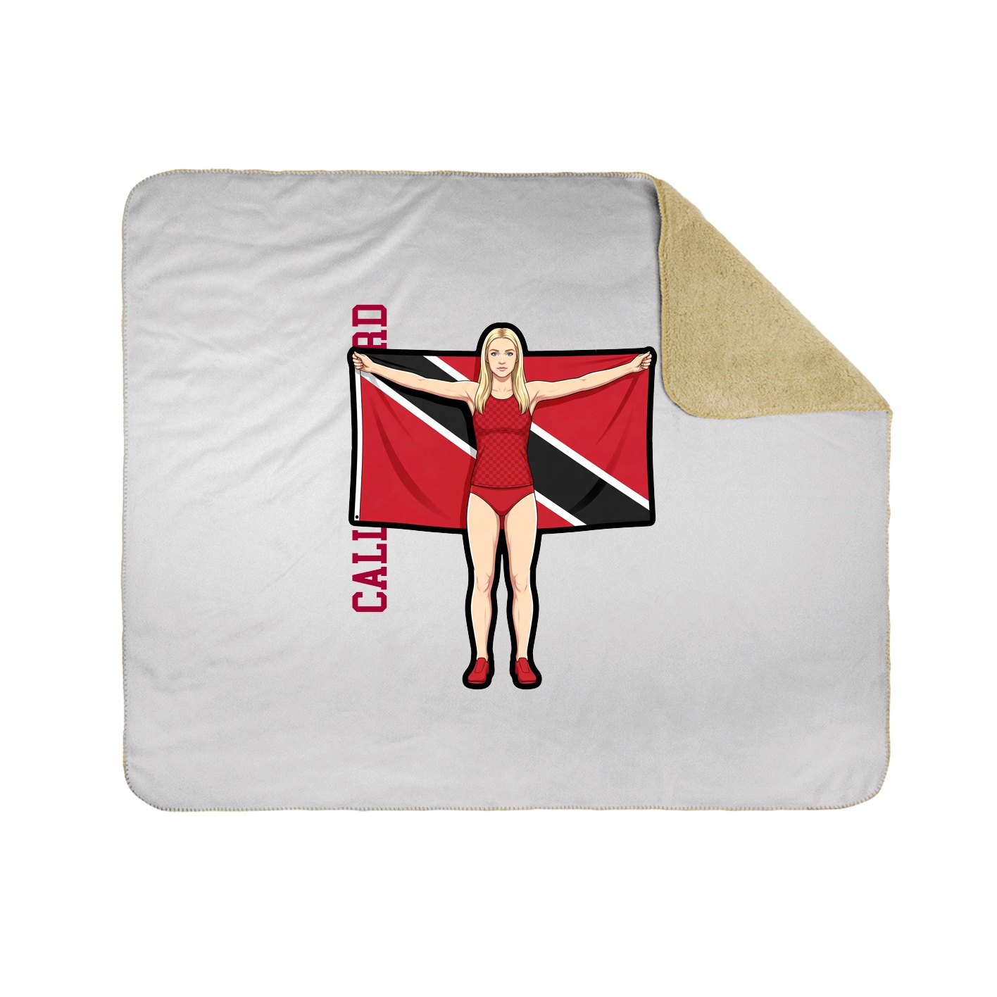 Throw Blanket — Name Vertical in White