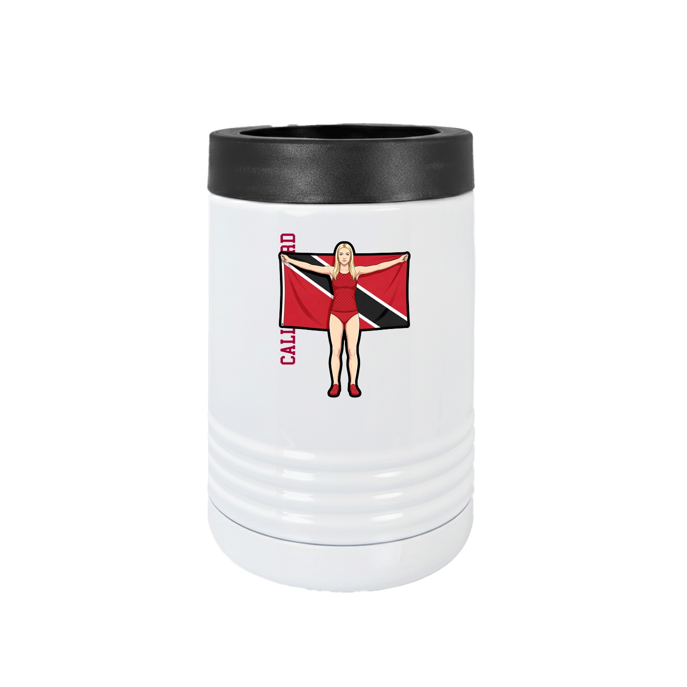 Beverage Holder — Name Vertical in White
