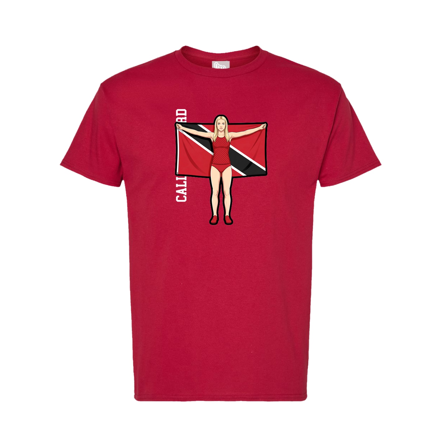 Tee — Name Vertical in Crimson
