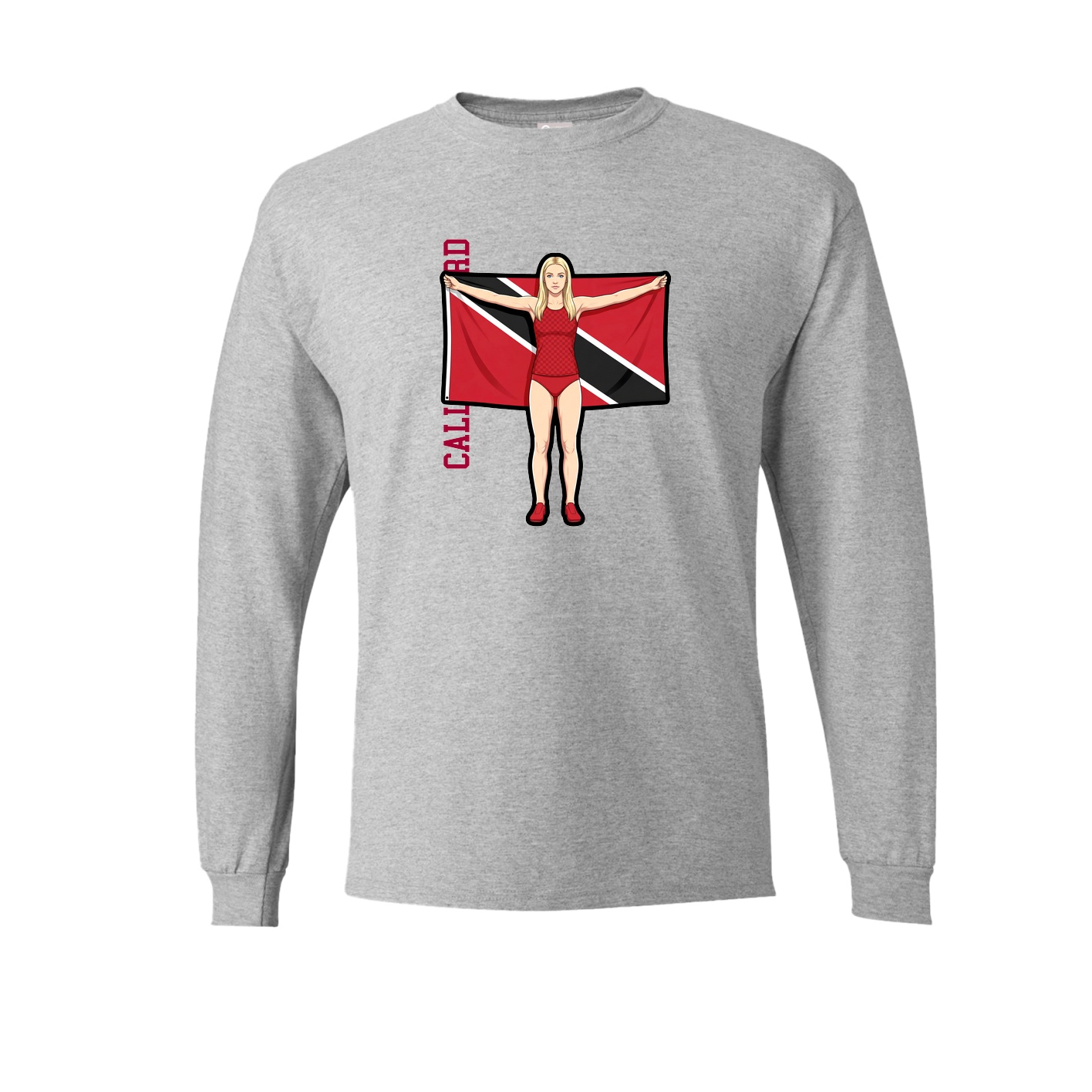 Long Sleeve Tee — Name Vertical in Grey
