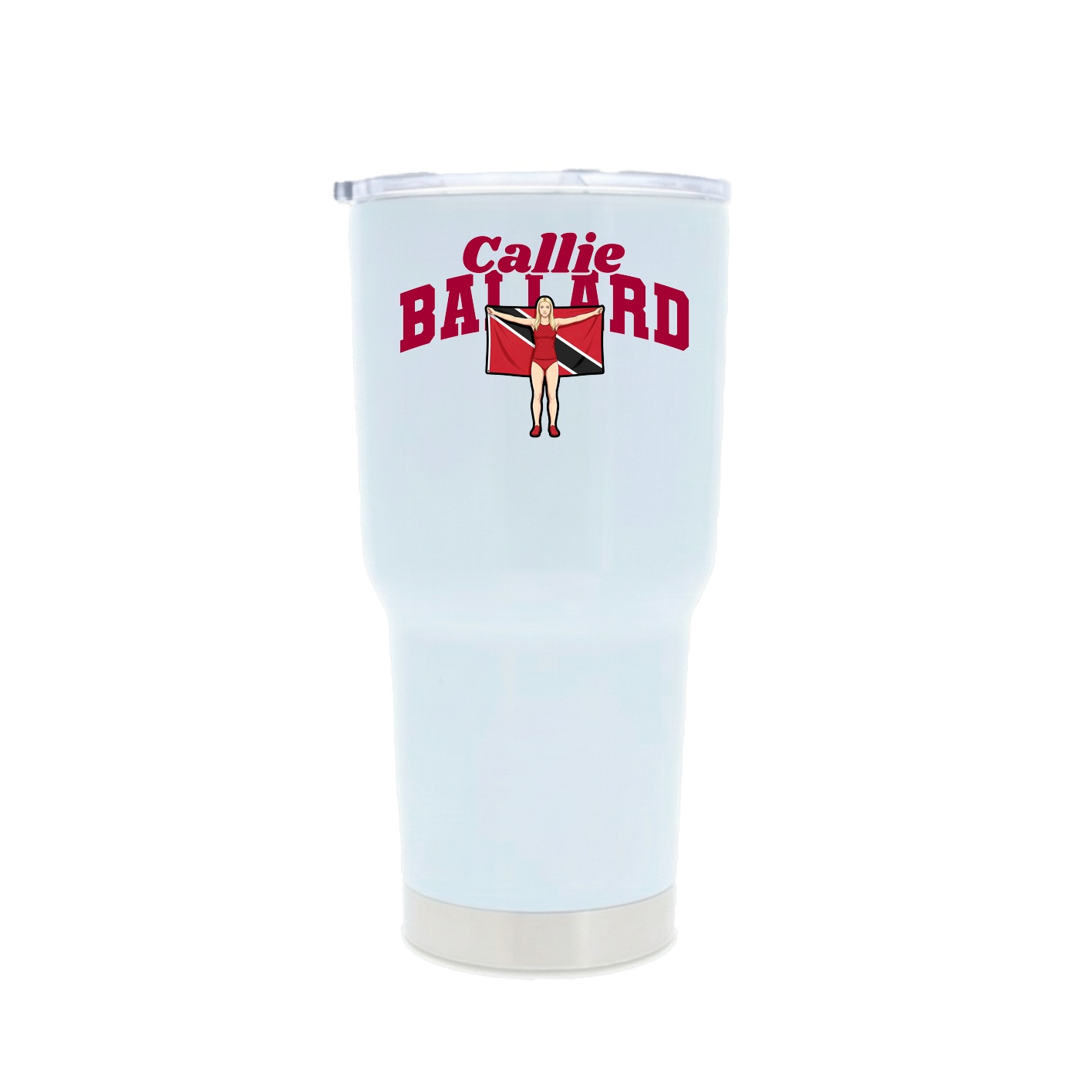 30oz Stainless Steel Tumbler — Signature Arch in White
