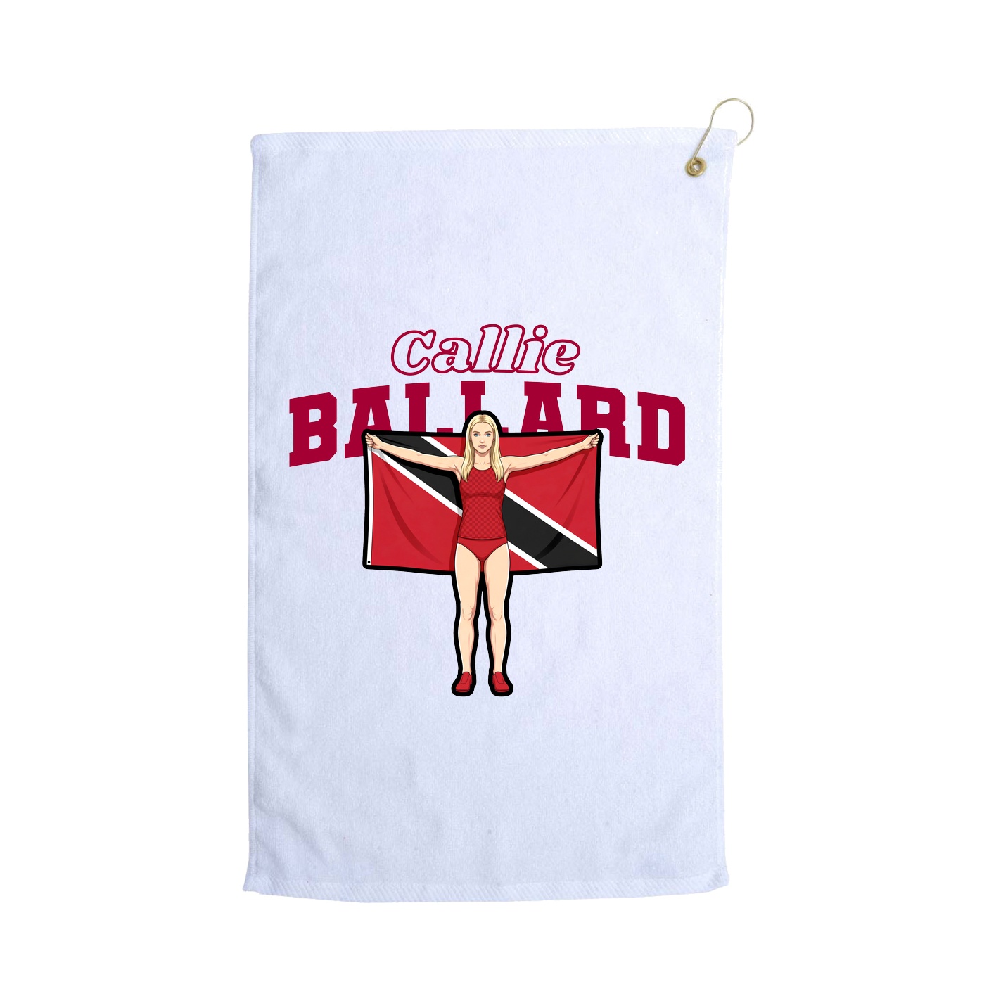Golf Towel — Name Arch in White