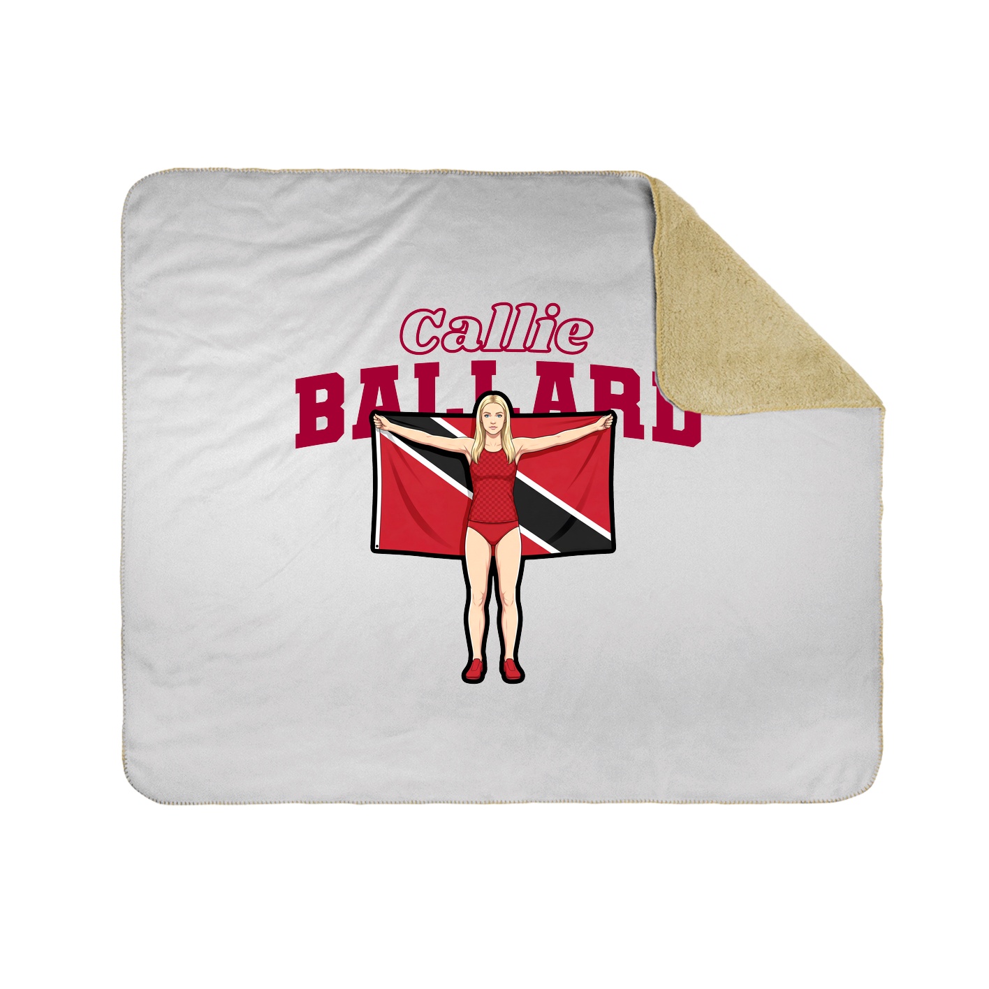 Throw Blanket — Name Arch in White