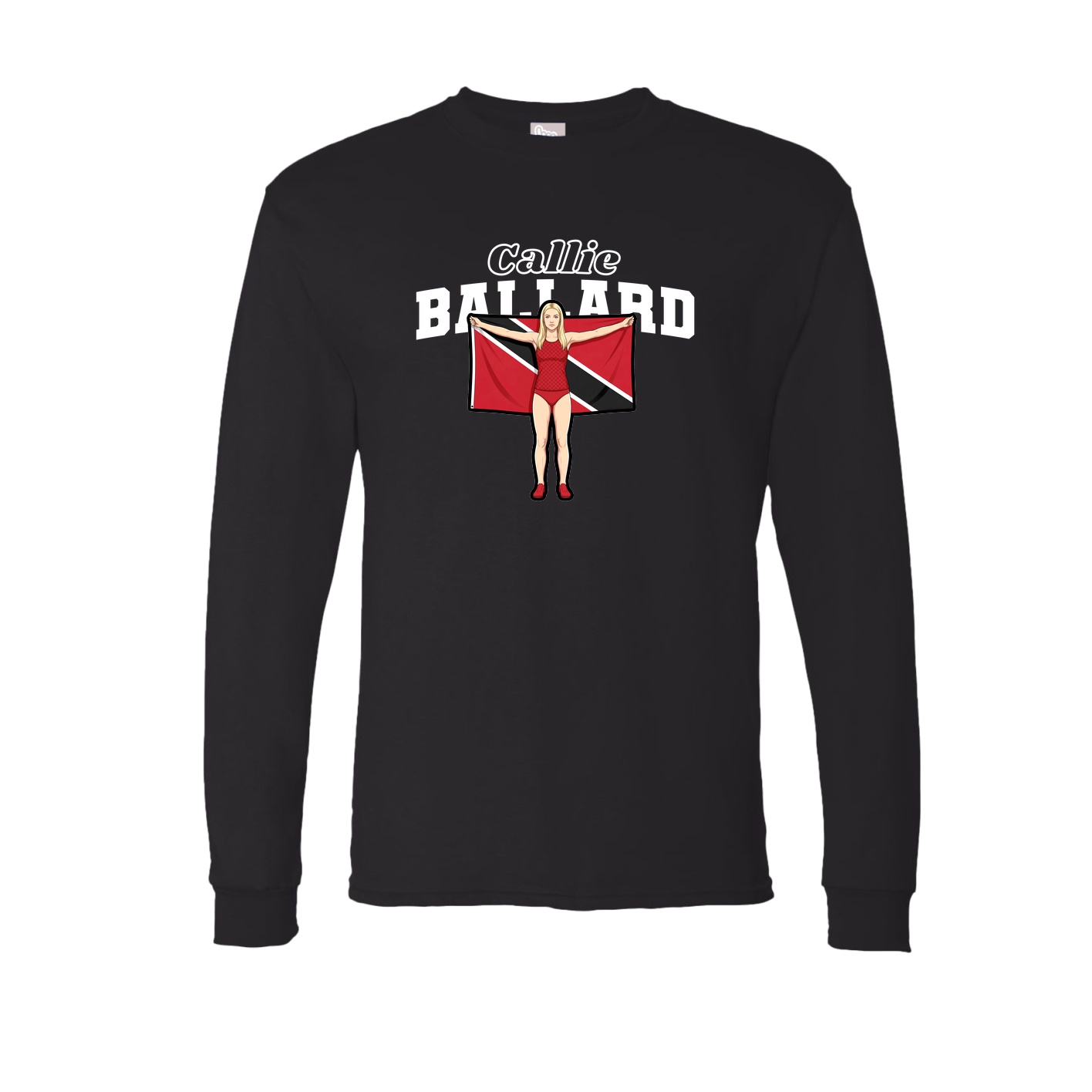 Long Sleeve Tee — Name Arch in Black