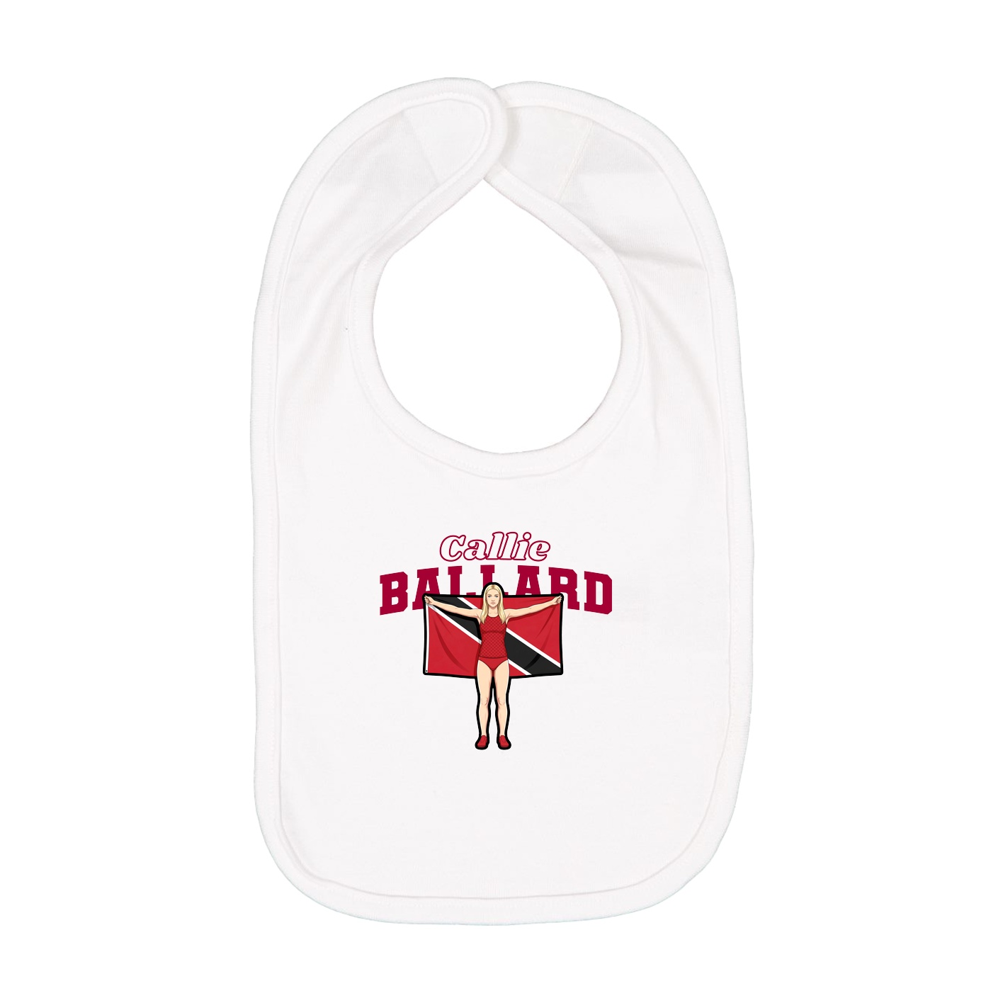 Infant Bib — Name Arch in White