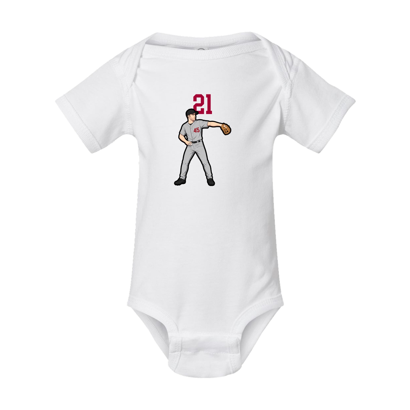 Baby Onesie — Number Top in White