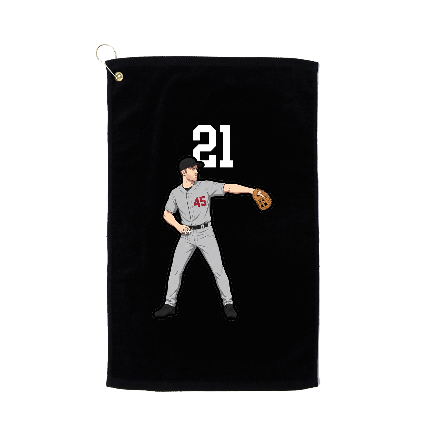 Golf Towel — Number Top in Black