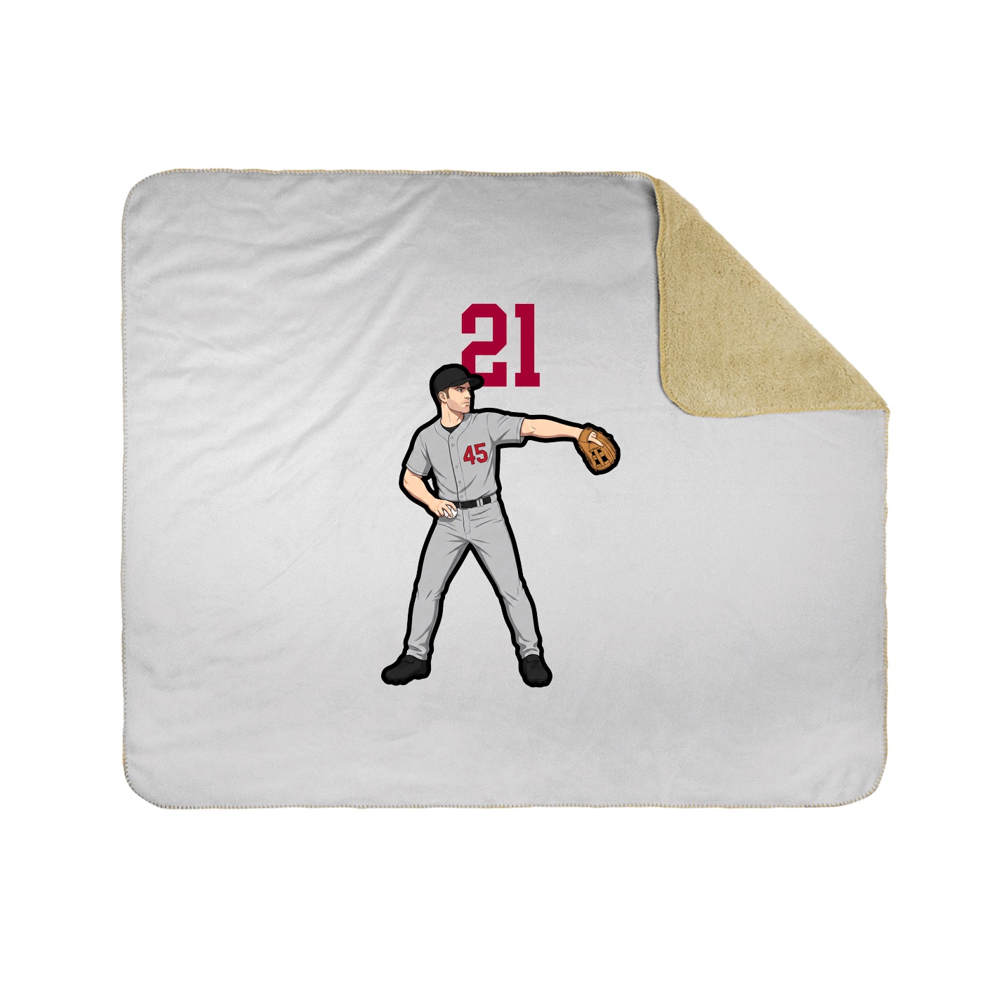 Throw Blanket — Number Top in White