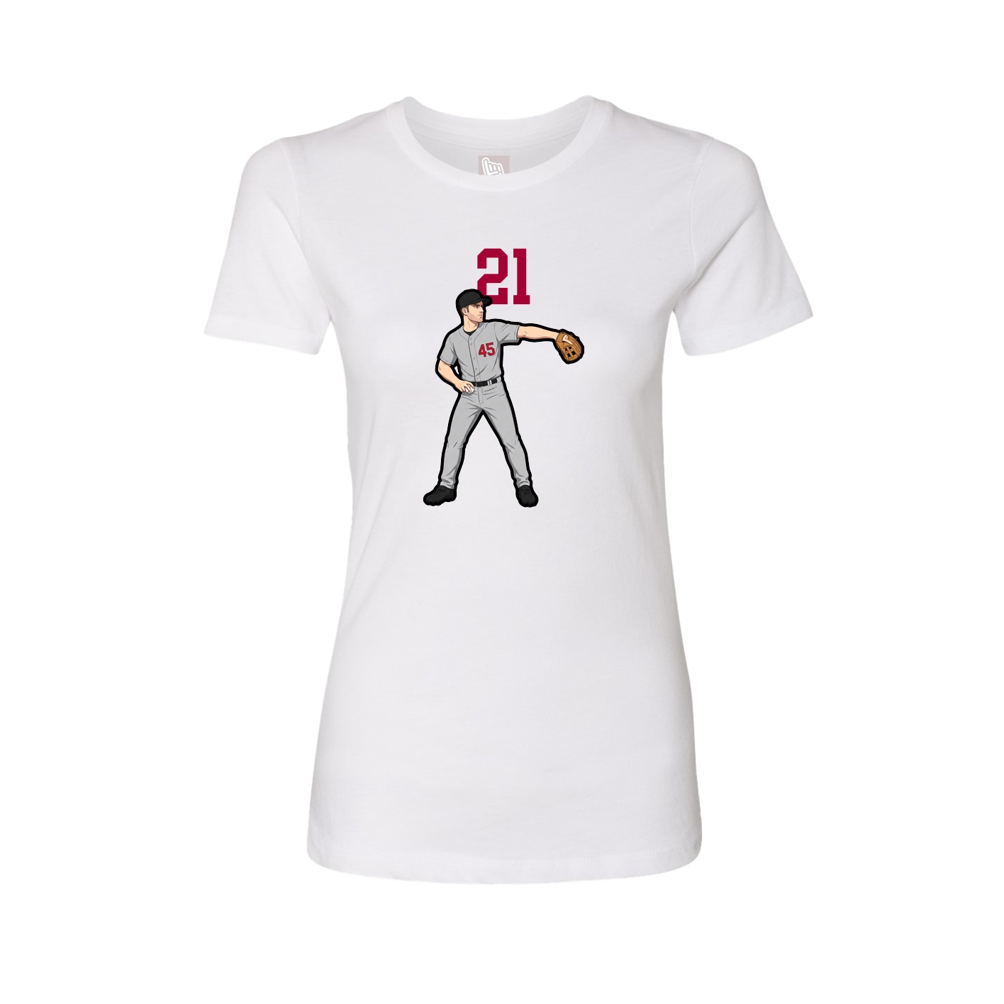 Fitted Women's Tee — Number Top in White