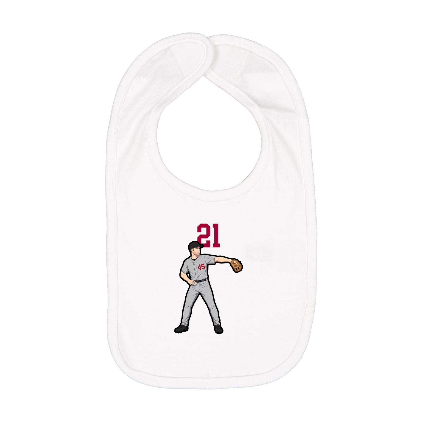 Infant Bib — Number Top in White