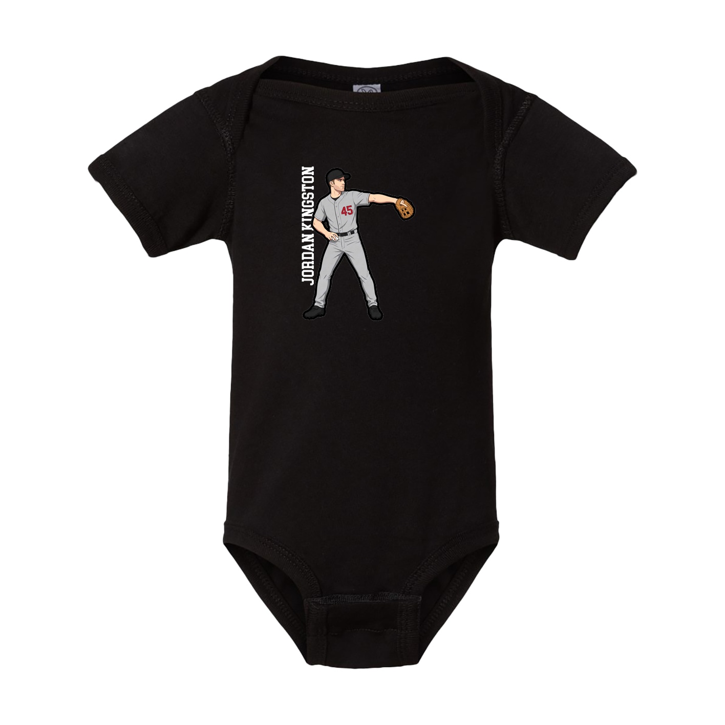 Baby Onesie — Name Vertical in Black