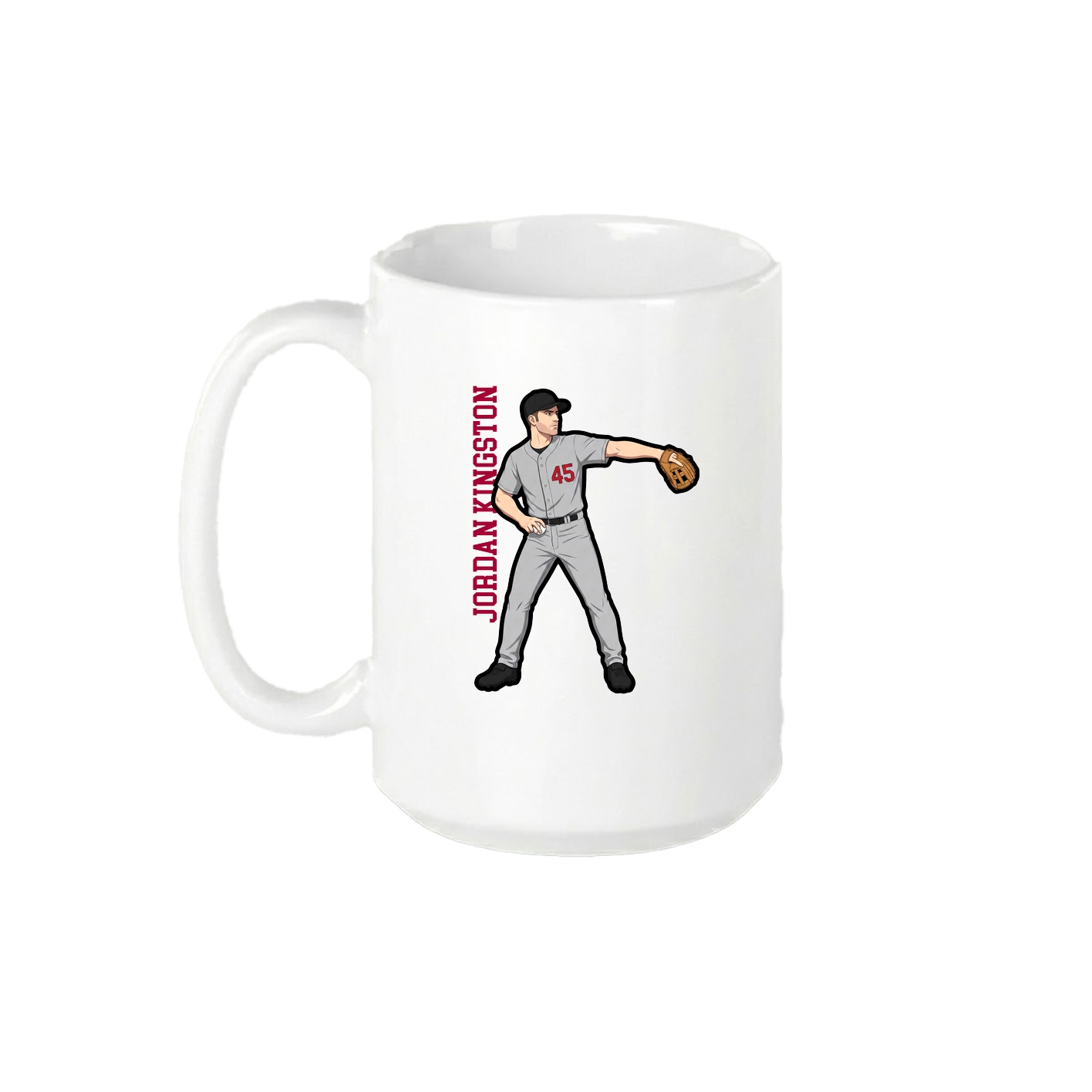 15oz Coffee Mug — Name Vertical in White