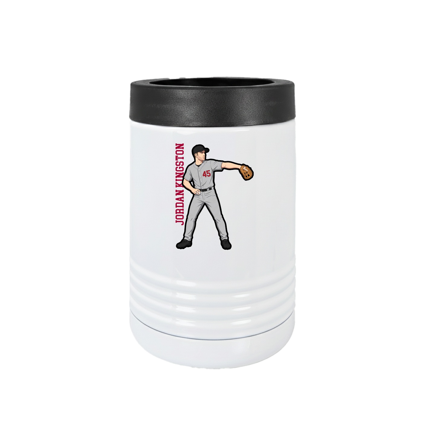 Beverage Holder — Name Vertical in White
