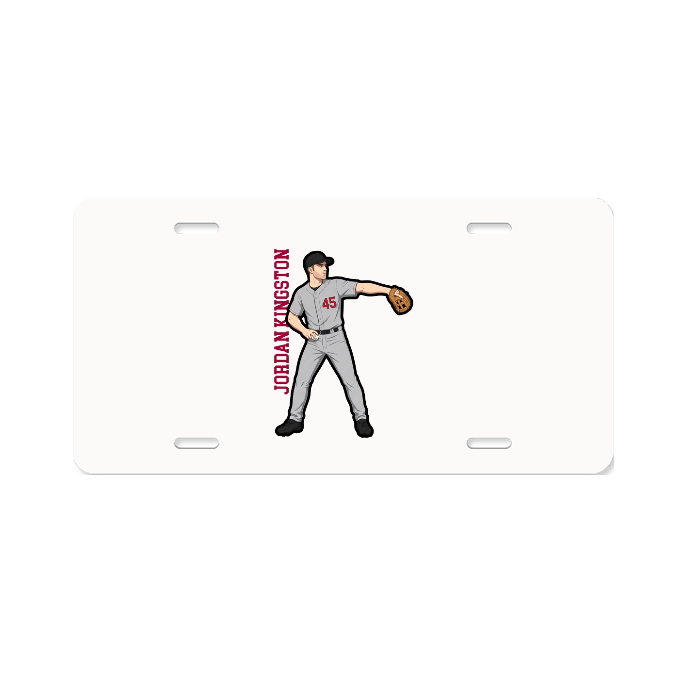 License Plate — Name Vertical in Classic