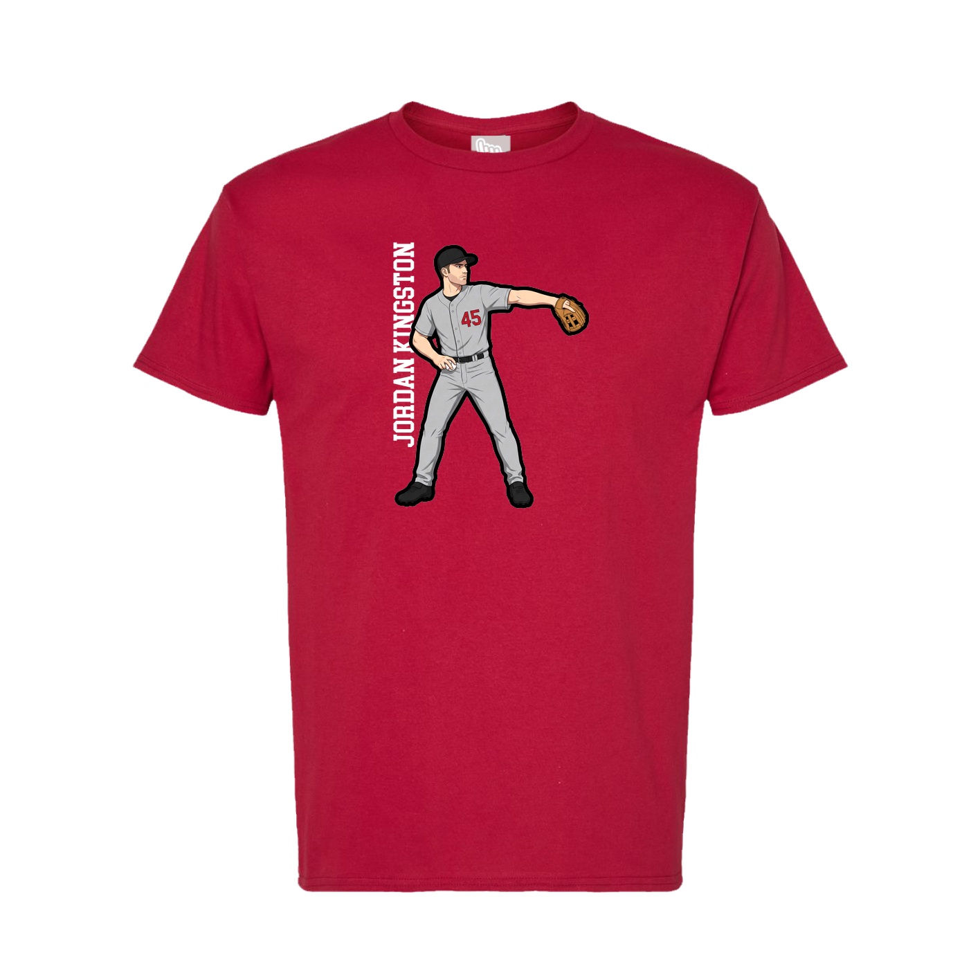 Tee — Name Vertical in Crimson