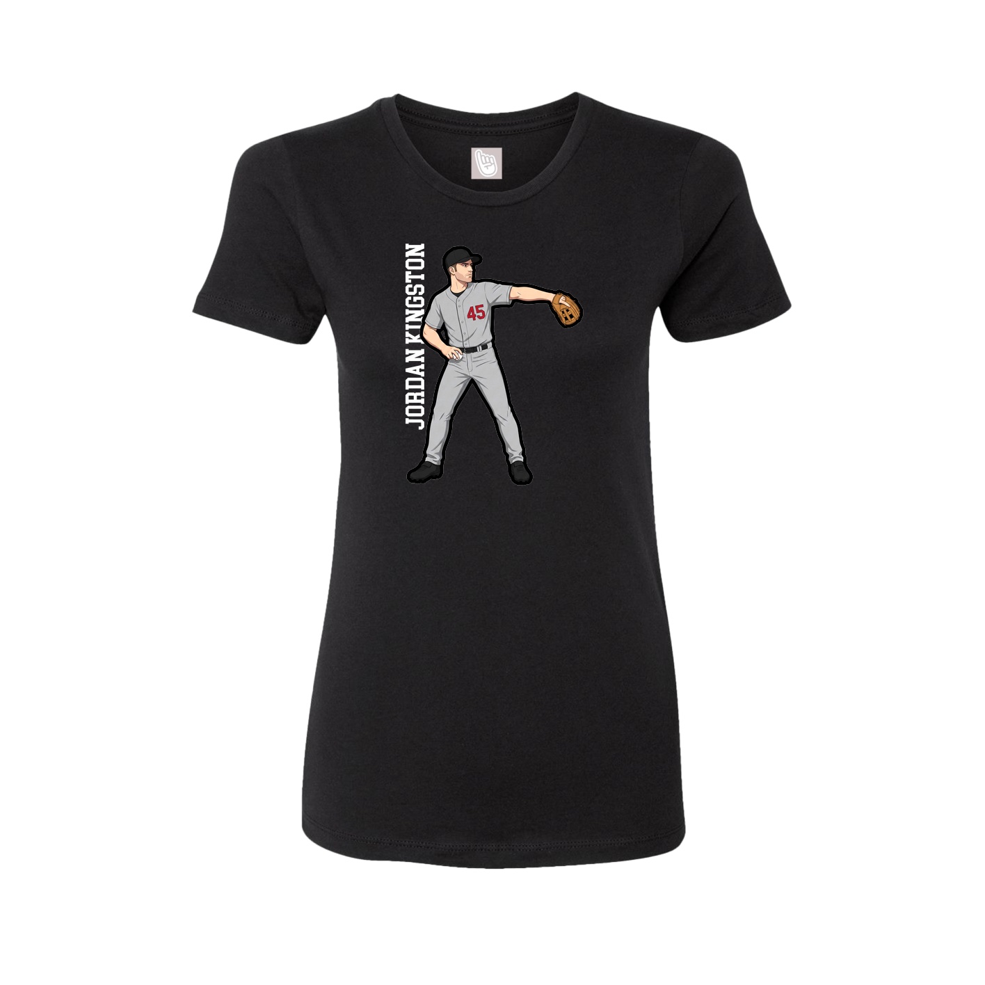 Fitted Women's Tee — Name Vertical in Black