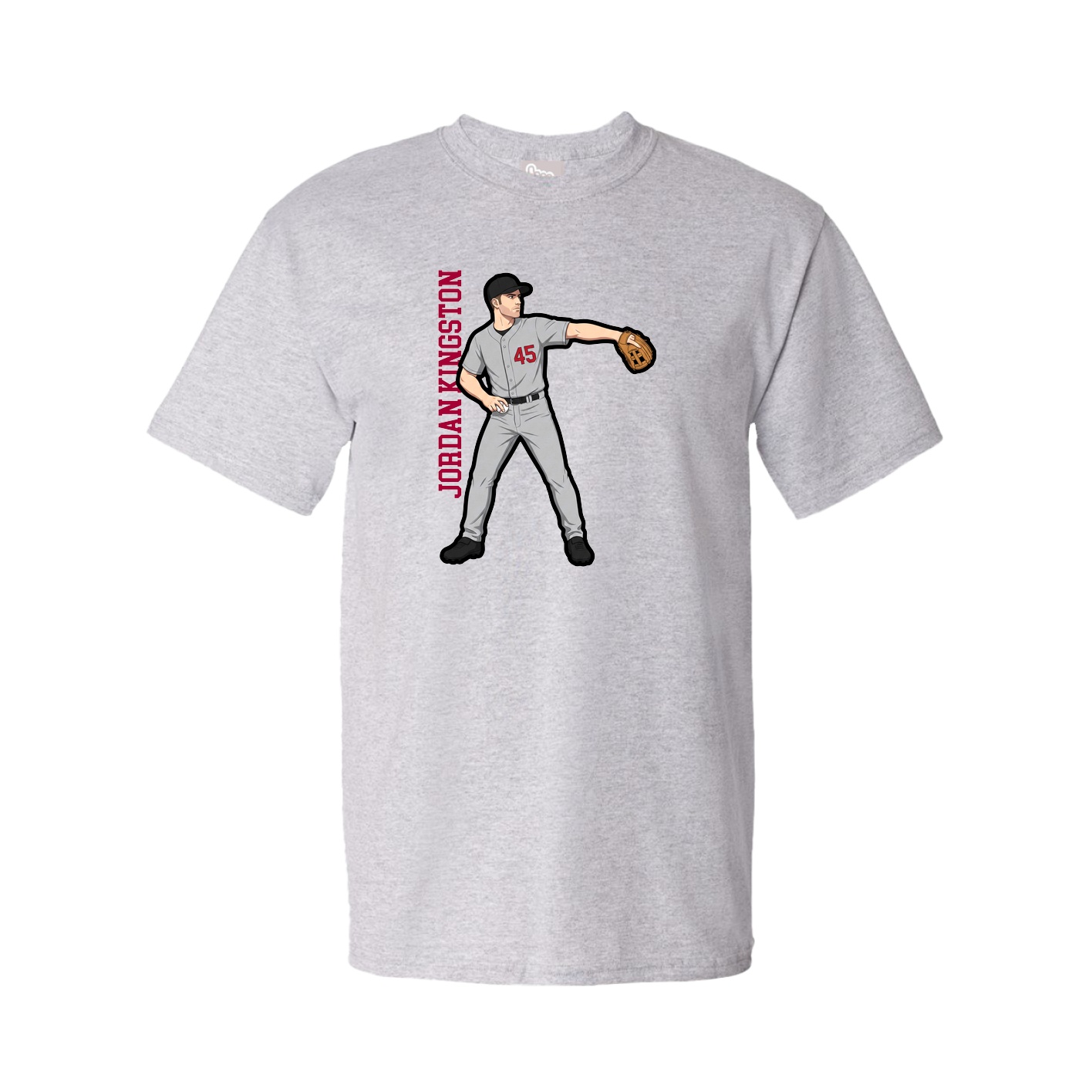 Youth Tee — Name Vertical in Grey