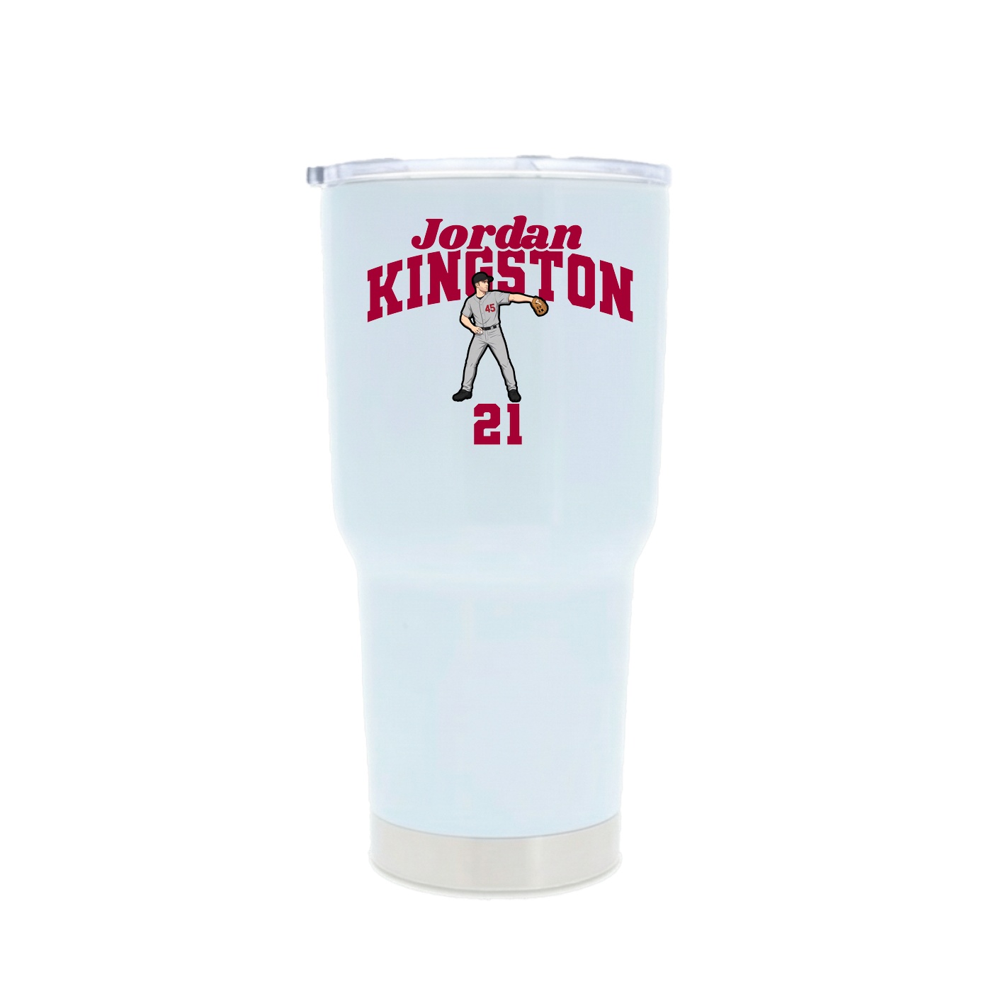 30oz Stainless Steel Tumbler — Signature Arch in White