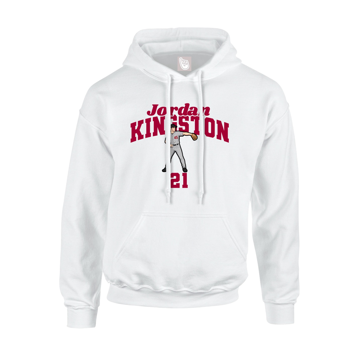 Youth Hoodie — Signature Arch in White