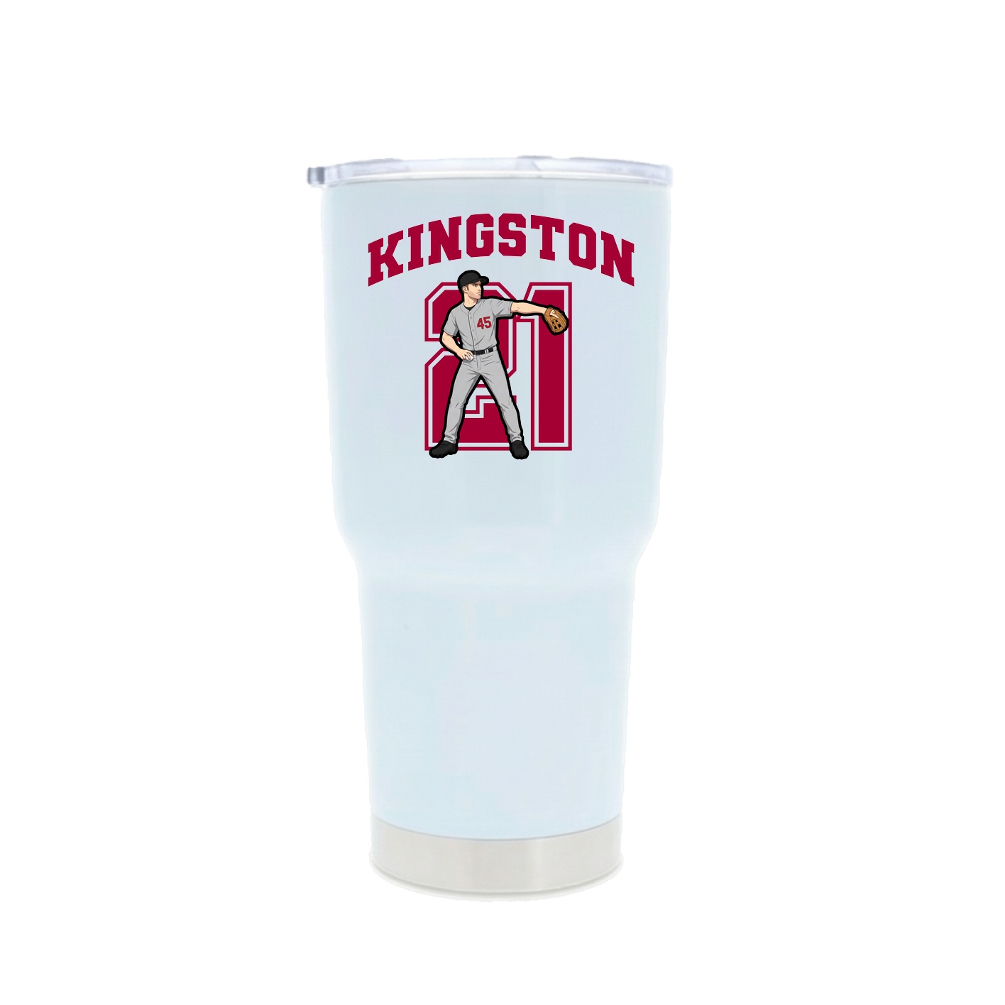 30oz Stainless Steel Tumbler — Number in White