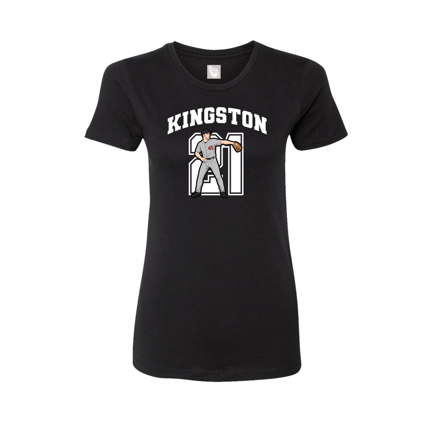 Fitted Women's Tee — Number in Black