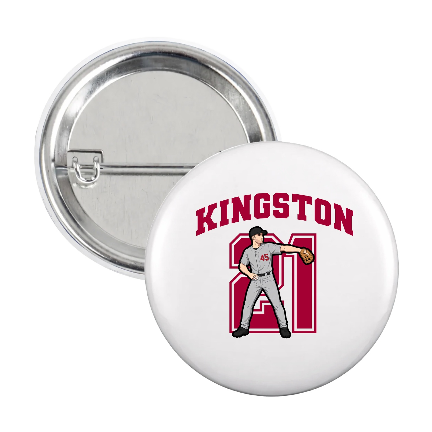 Game Day Button — Number in White
