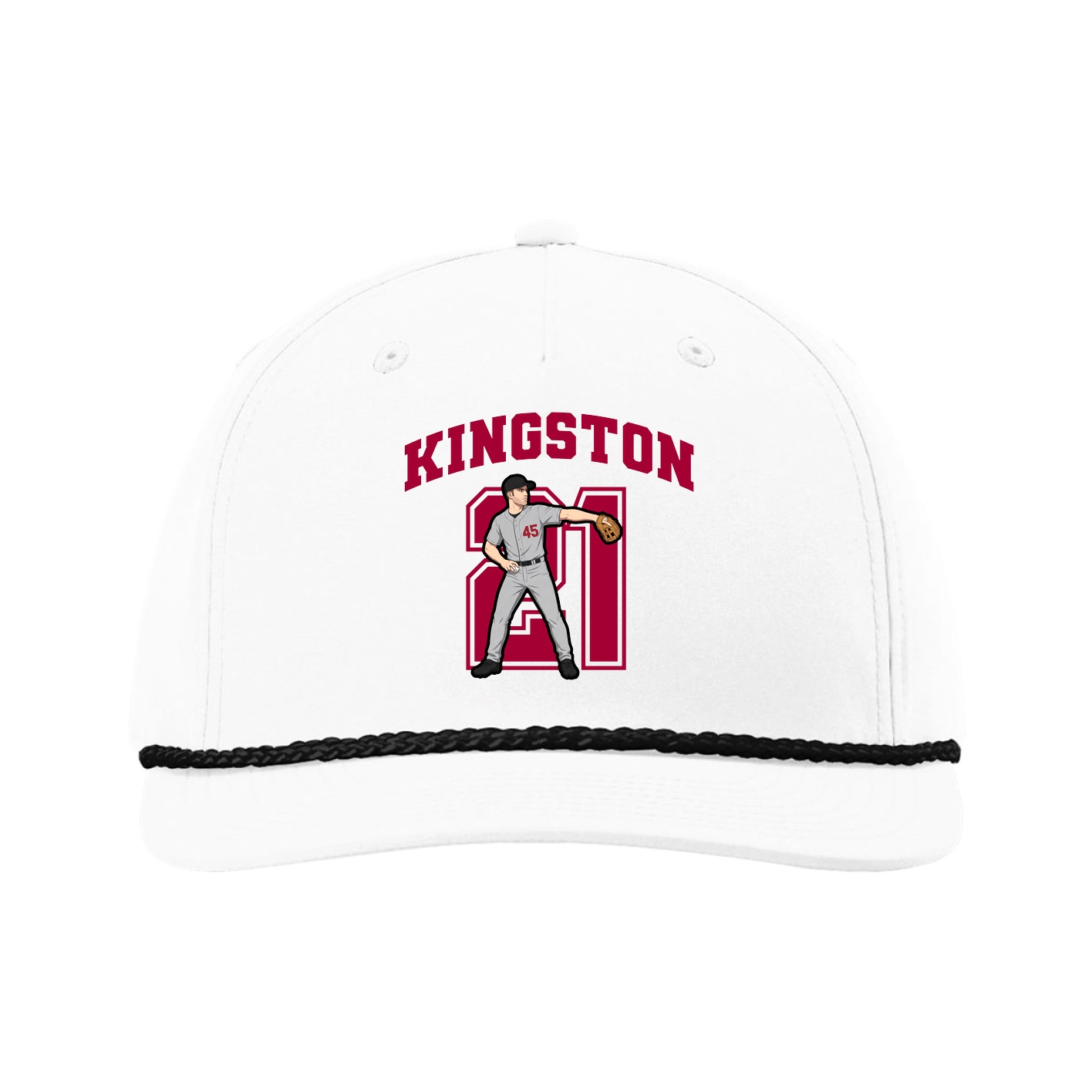 Five-Panel Classic Rope Cap — Number in White