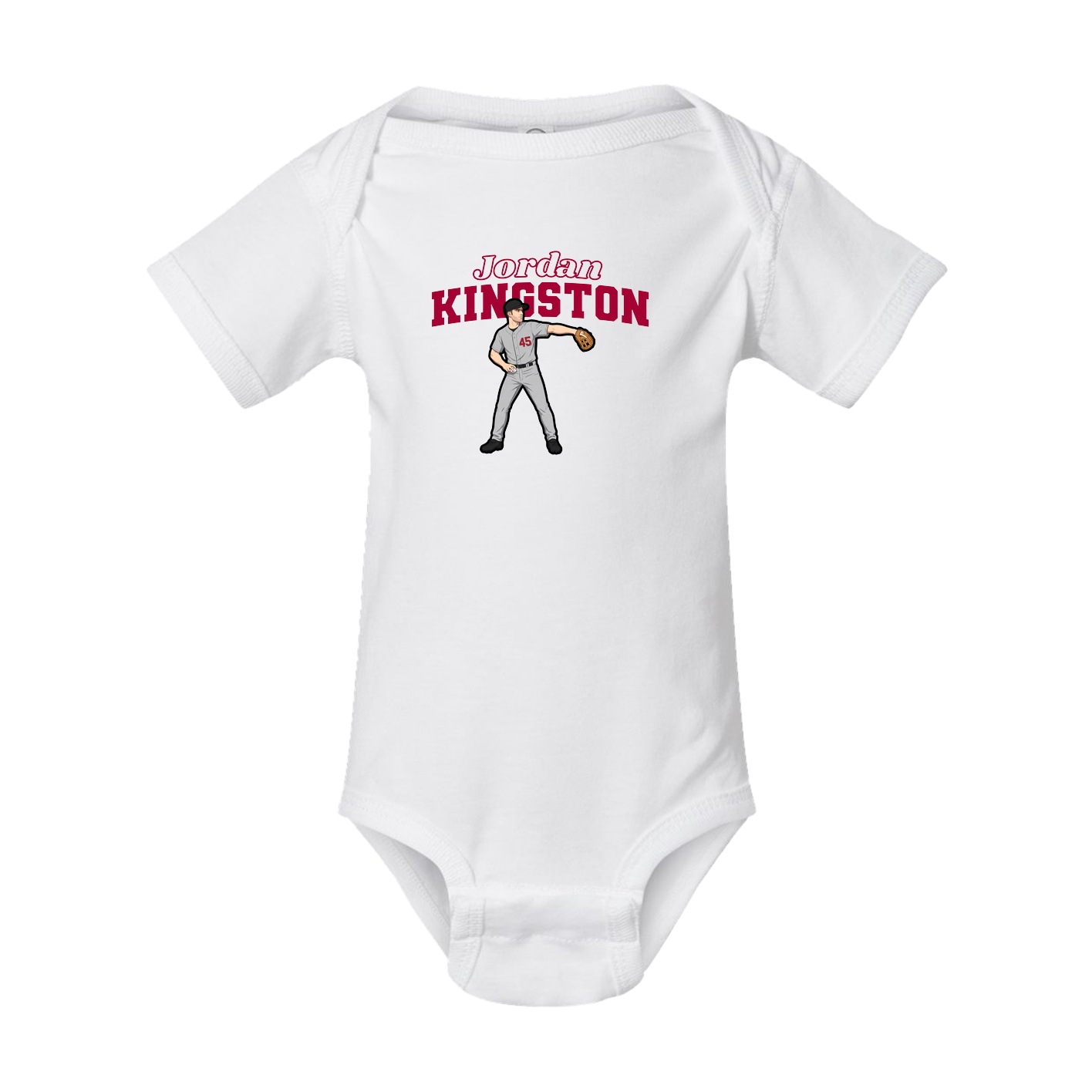 Baby Onesie — Name Arch in White