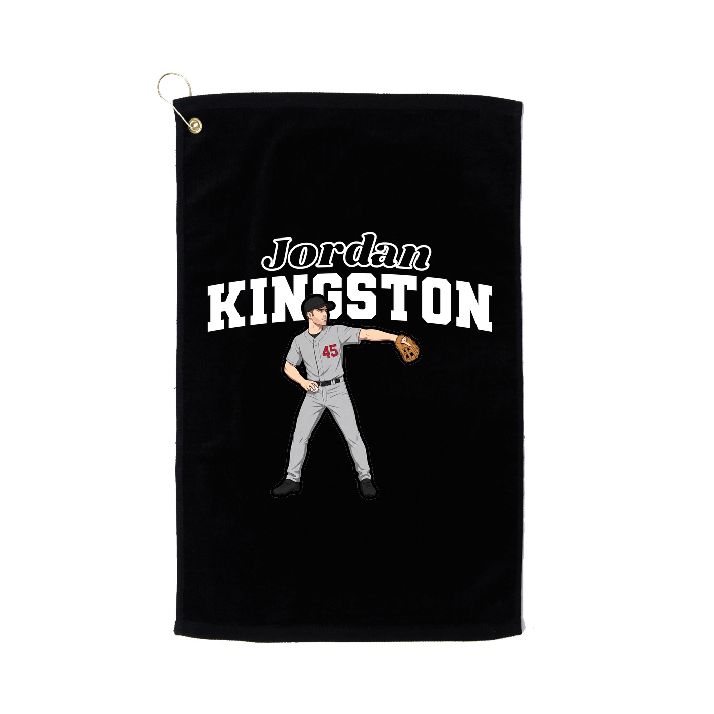 Golf Towel — Name Arch in Black