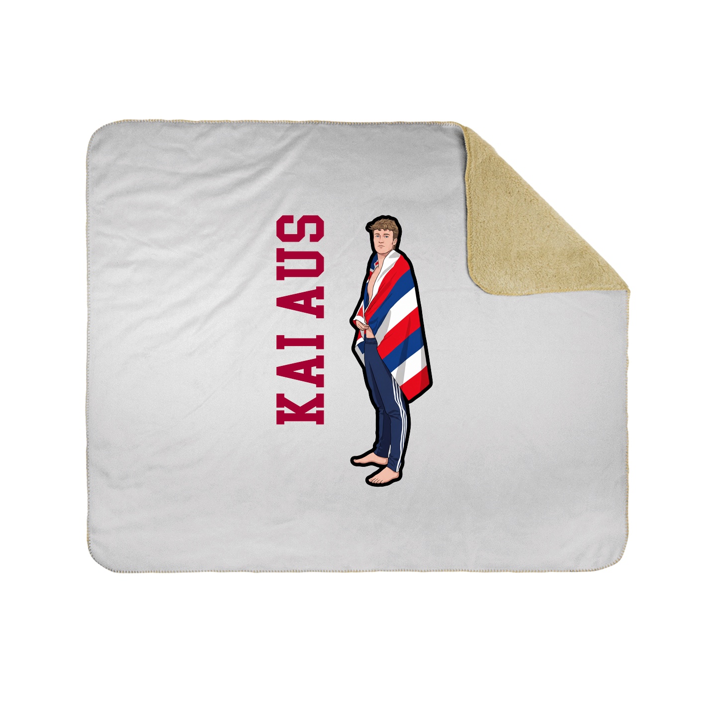 Throw Blanket — Name Vertical in White