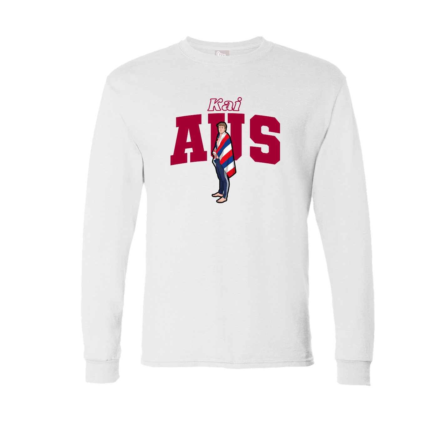Long Sleeve Tee — Name Arch in White
