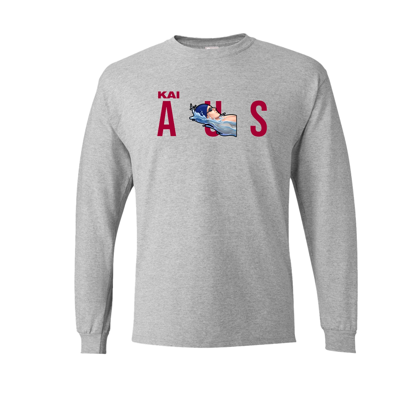 Long Sleeve Tee — Player Name in Grey