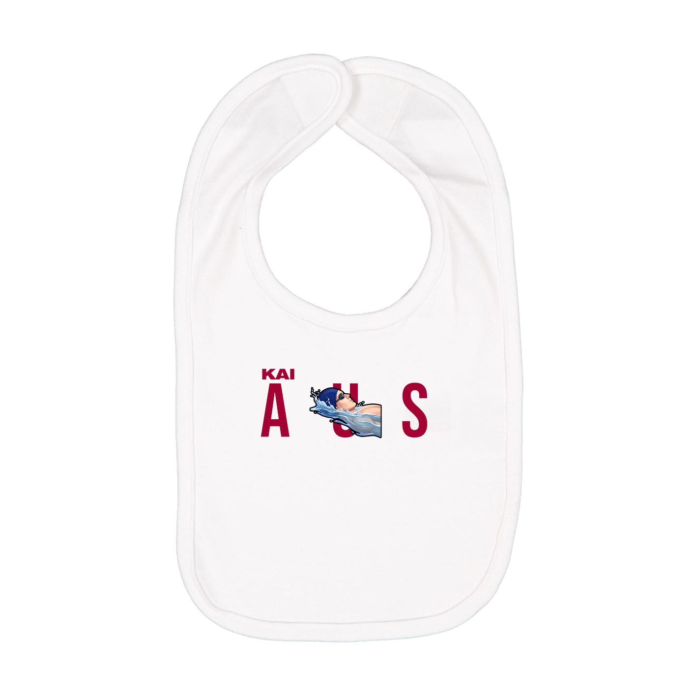 Infant Bib — Player Name in White