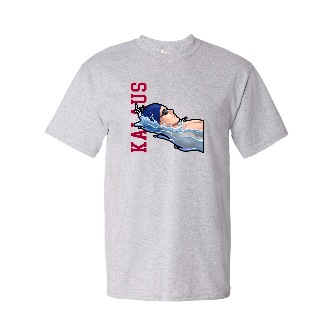 Youth Tee — Name Vertical in Grey