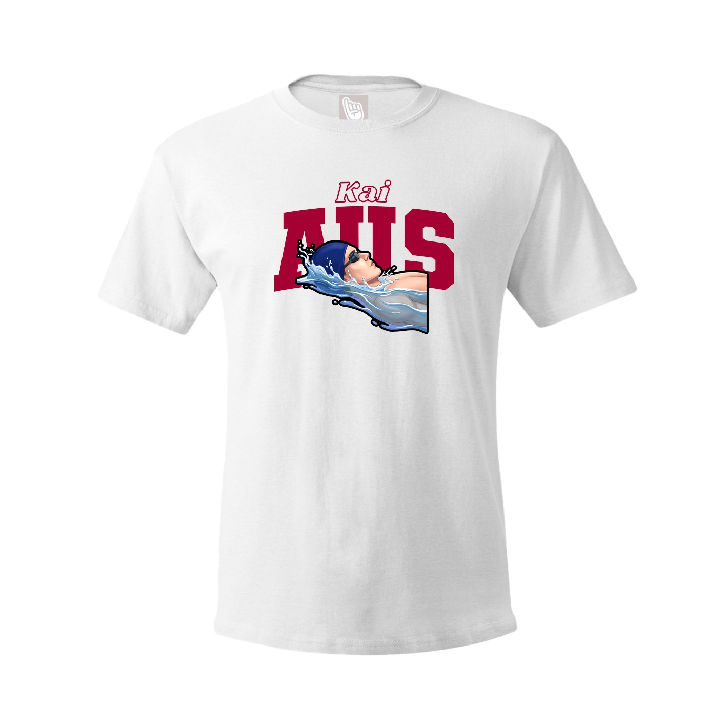 Youth Tee — Name Arch in White
