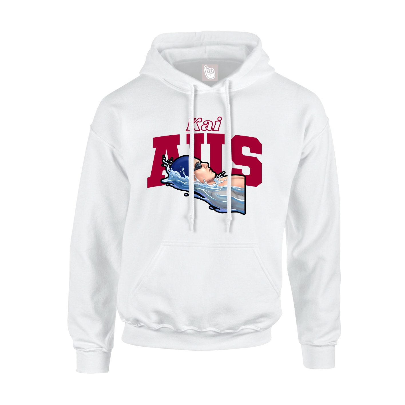 Hoodie — Name Arch in White