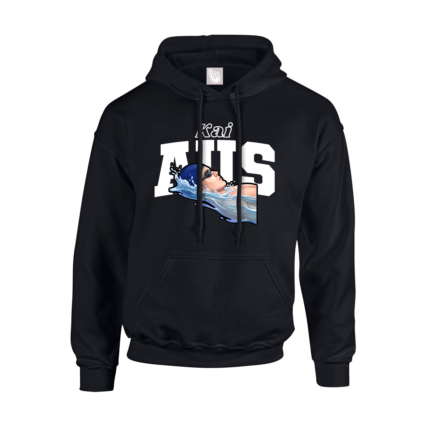Youth Hoodie — Name Arch in Black