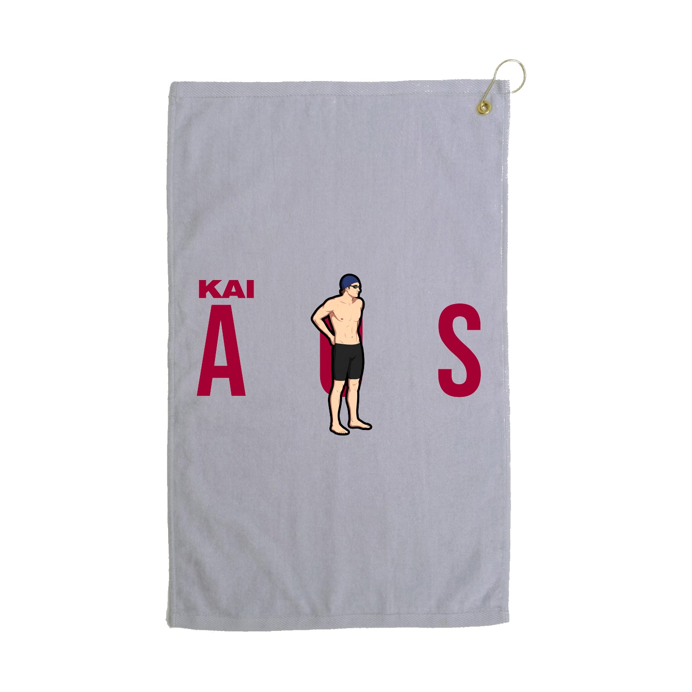 Golf Towel — Player Name in Grey