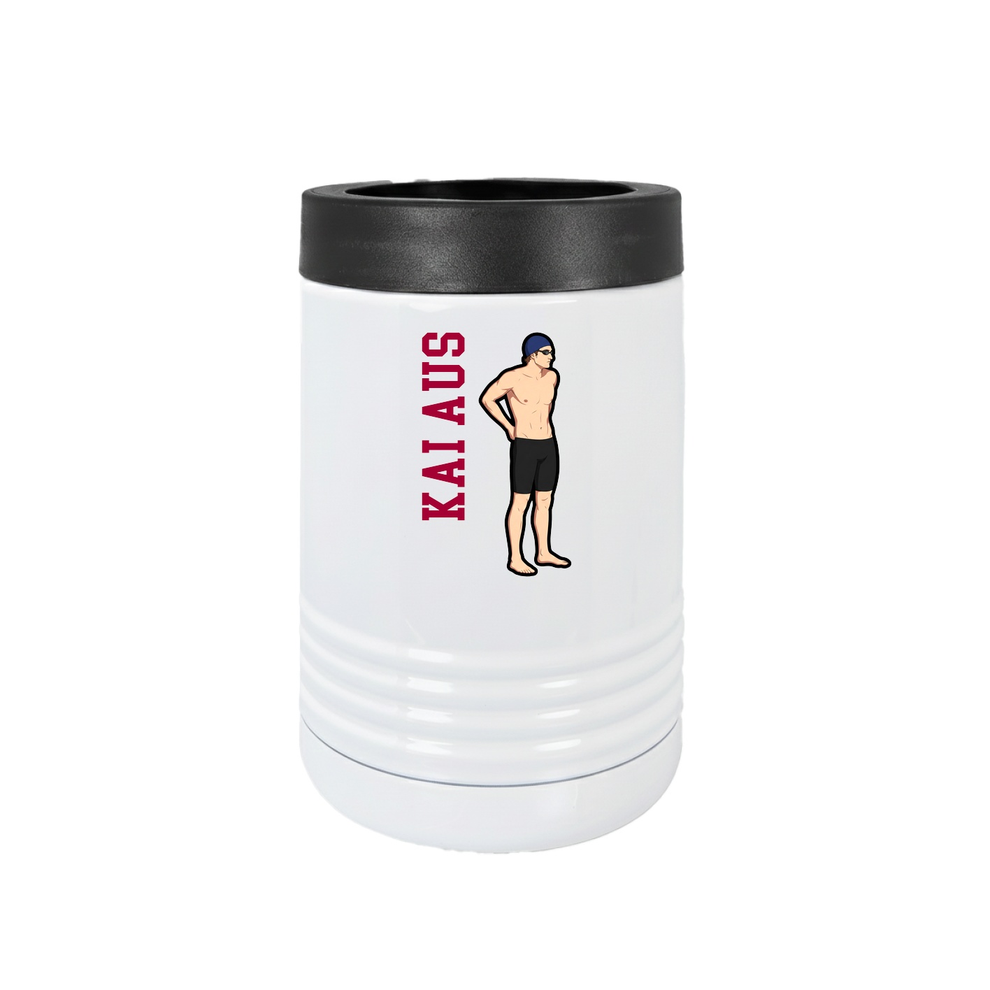 Beverage Holder — Name Vertical in White